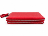 Red RFID Genuine Leather Wristlet Wallet