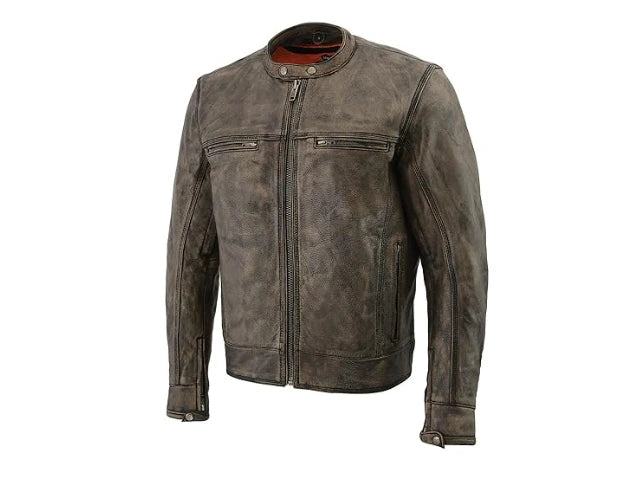 Men’s Brown Distressed Jacket w/ Venting