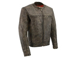 Men’s Brown Distressed Jacket w/ Venting