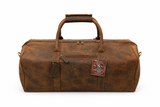 Hunter Leather Handbags: Handmade Vintage Brown Leather Duffel Bag for Travel