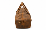 Hunter Leather Handbags: Handmade Vintage Brown Leather Duffel Bag for Travel