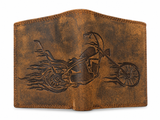 Men's Motorcycle Embossed Leather Wallet