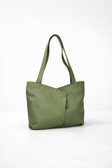 Leather Tote Bag (Olive) (SN-333)