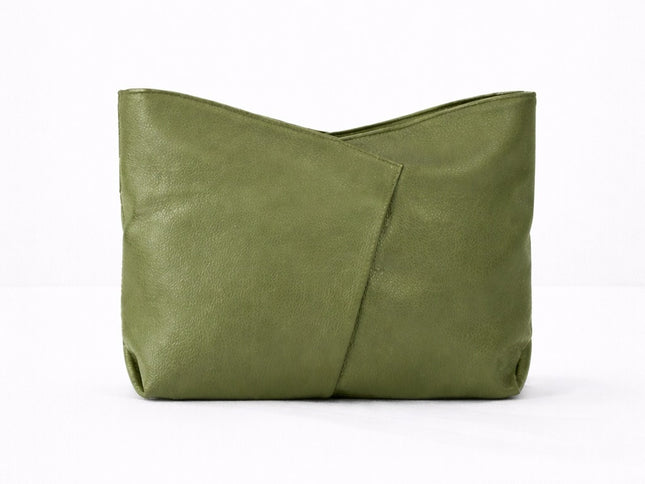 Leather Tote Bag (Olive) (SN-333)