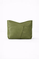 Leather Tote Bag (Olive) (SN-333)