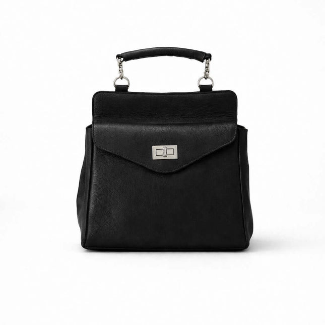 Leather Crossbody Bag (Black)