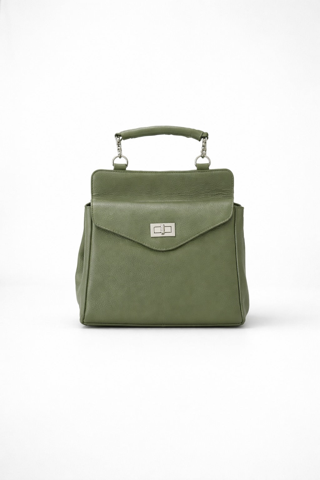 Leather Crossbody Bag (Olive) (SN-337)