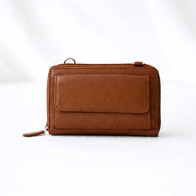 Leather Wallet Sling Bag 