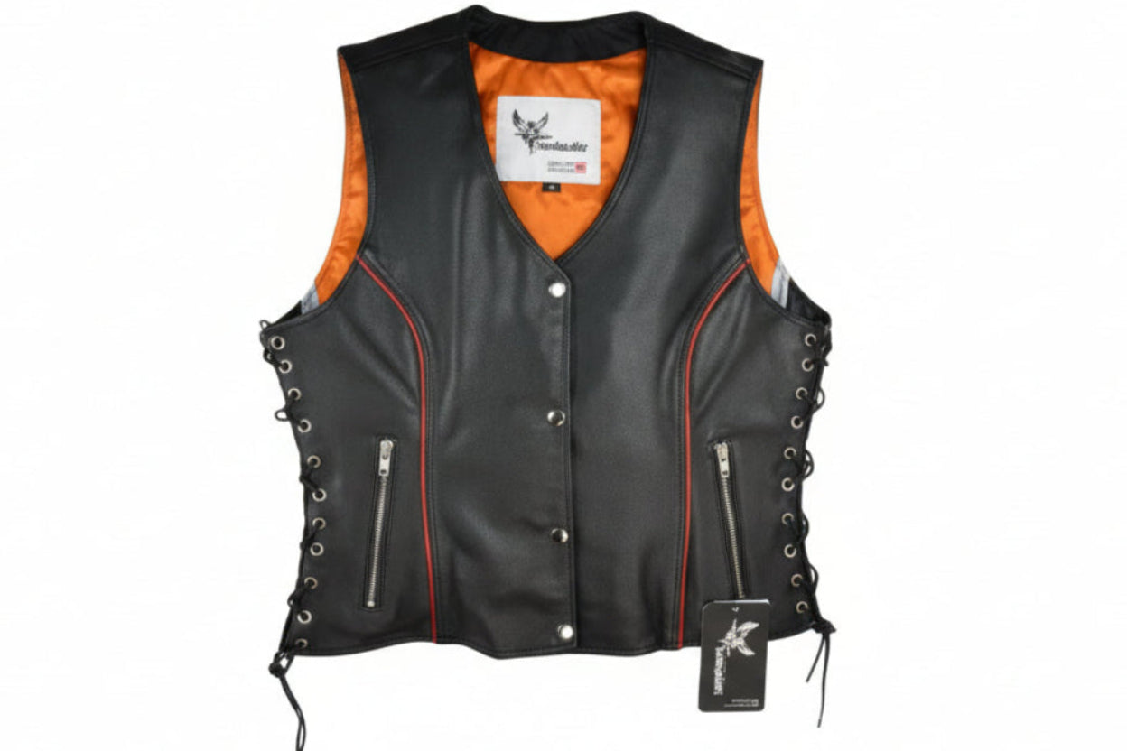 Black With Red Stripe Vest (S- 2400)