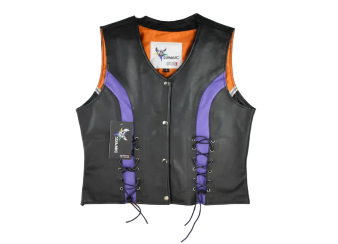 Black With Purple Stripe Vest (S- 2377)