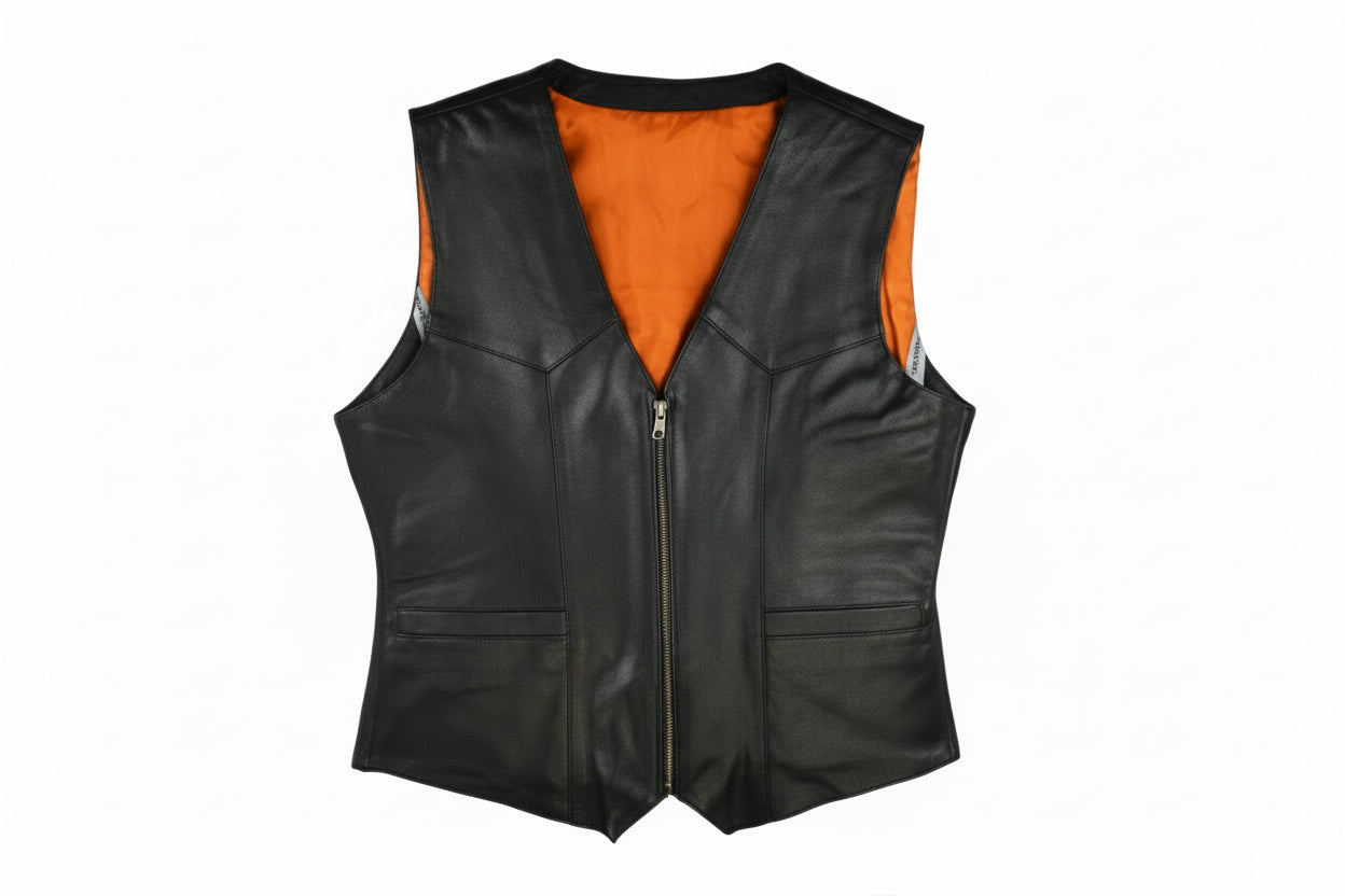 Black Zipper Vest (S- 1901 W)