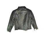 Ladies Black Collar Leather Jacket (Style # S- 97)