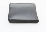 Rfid Black Leather Zip Around Wallet (S-504)