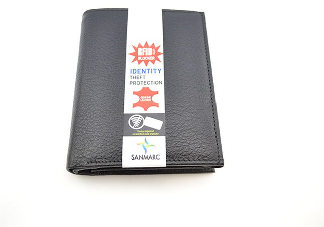 Rfid Black Leather Wallet (S-224)