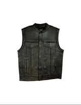 Distress Brown Vest (S-2222)