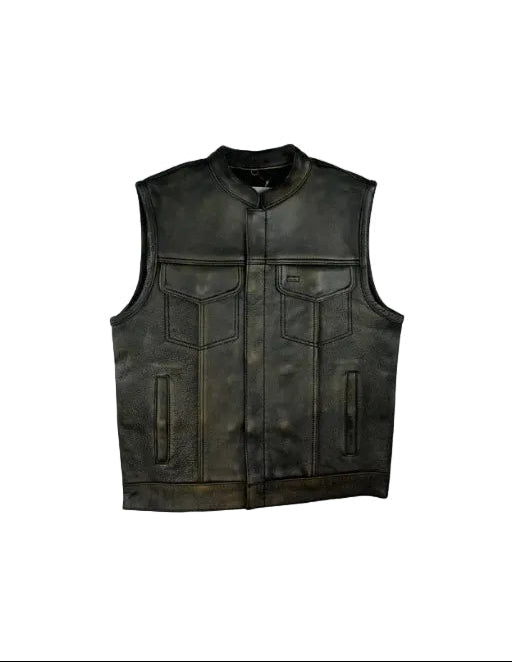 Distress Brown Vest (S-2222)