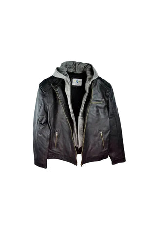 Black With Grey Hood Jacket (S-3111)