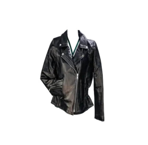 Ladies Biker Black Jacket (S- 7013)
