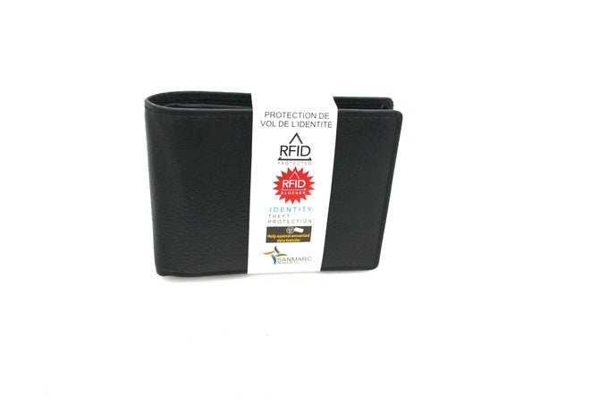 Black Rfid Leather Wallet (S-426)