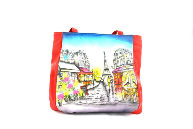 Paris Print Hand Bag (S- 1599)