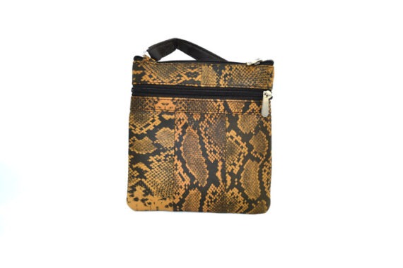 Snake Print Cross Body Leather Bag