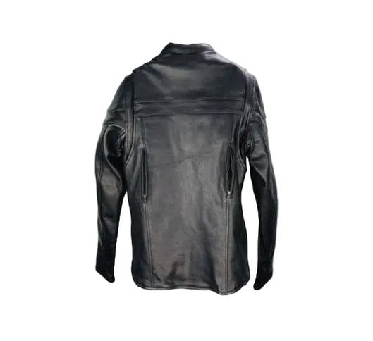 Plain Black Biker Jacket (S-1300)
