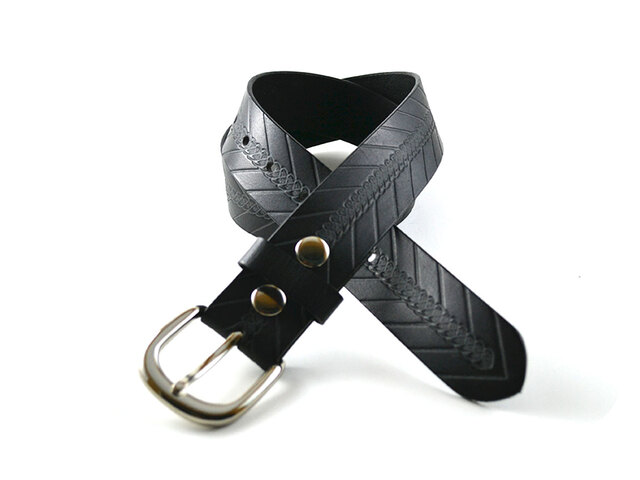 CHAMBORD SELLIER leather mesh belt LBRN-