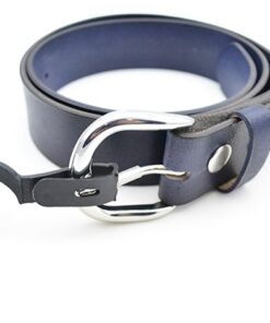 S-502 Navy Leather  Belt