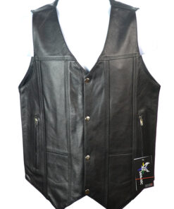 S-1884 Black Leather Vest