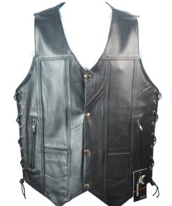 S-1896 Black Leather Vest