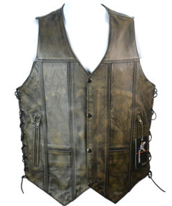 S-1899 Distress Brown Leather Vest