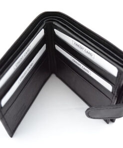 S- 23 Black Bifold Leather Wallet