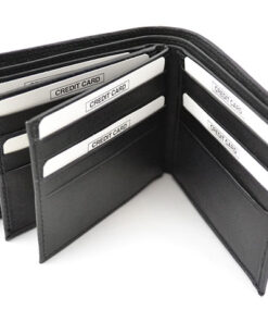 S- 20 Black Bifold Leather Wallet