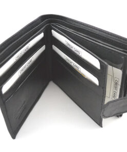 S- 30 Black Bifold Leather Wallet