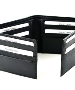 S- 60 Black Bifold Leather Wallet