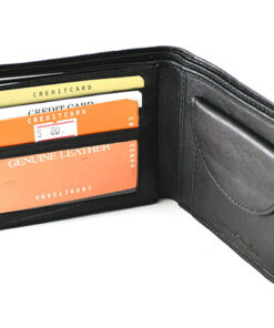 S- 80 Black Bifold Leather Wallet