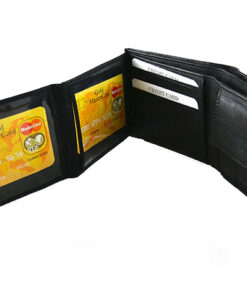 S- 83 Black Bifold Leather Wallet