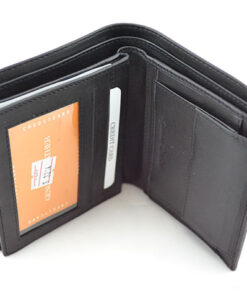 S-3214 Black Wide Leather Wallet