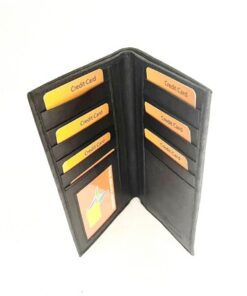 S- 90 Black Tall Slim Leather Wallet