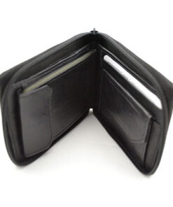 S- 500 Black Ziper Around Leather Wallet