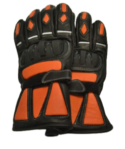 SN- 1400 Black / Orange Leather Gloves