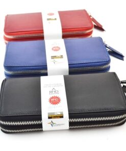 S- 1903 Rfid Double Zip Around Wristlet Wallet